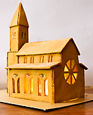 Foto av pepparkakskyrkan innan den dekorerades